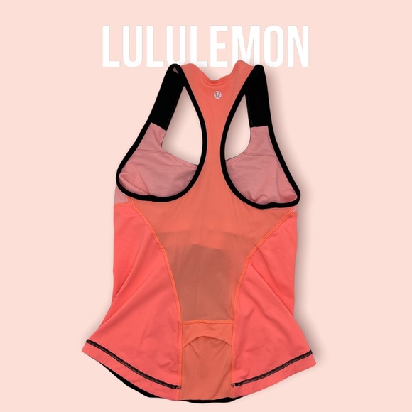 LULULEMON| Cardio Kick Tank - Coral, Black & Pink SZ 6 EUC, back pocket for keys - Picture 10 of 15